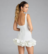 Ellerie Low Back Ruffle Bubble Short Dress